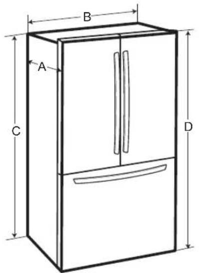 LG LFCS27596S - Dimensions et dégagements - 1