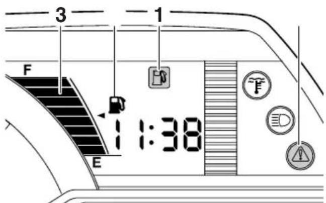 YAMAHA APEX XTX (2011) - Indicateur d'alerte du niveau de carburant "☐" - 1