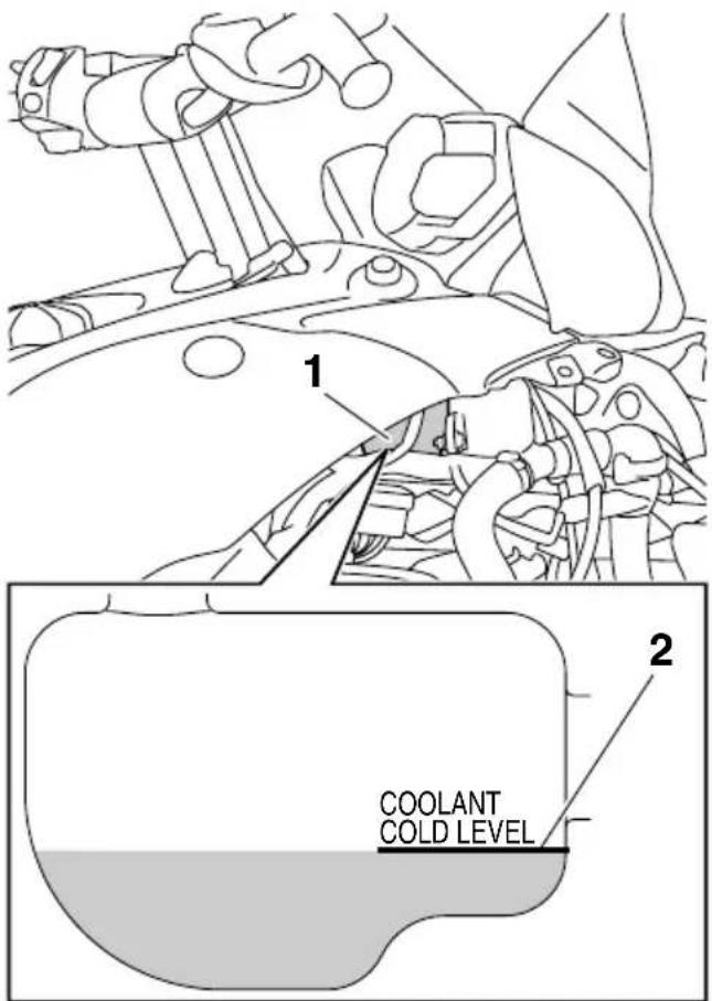 YAMAHA APEX XTX (2011) - Contrôle du niveau du liquide de refroidissement - 1