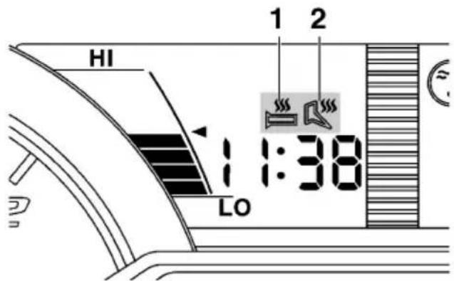 YAMAHA APEX XTX (2011) - Indicateur de chaleur des poignées chauffantes et du chauffe-pouce - 1