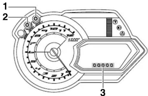 YAMAHA APEX XTX (2011) - Commande de la luminosité de l'écran - 1