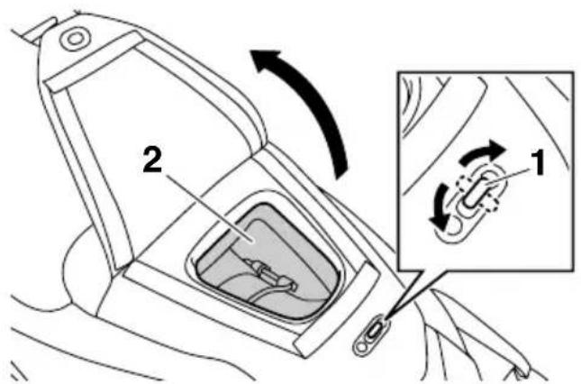 YAMAHA APEX XTX (2011) - Ouverture du compartiment de rangement - 1