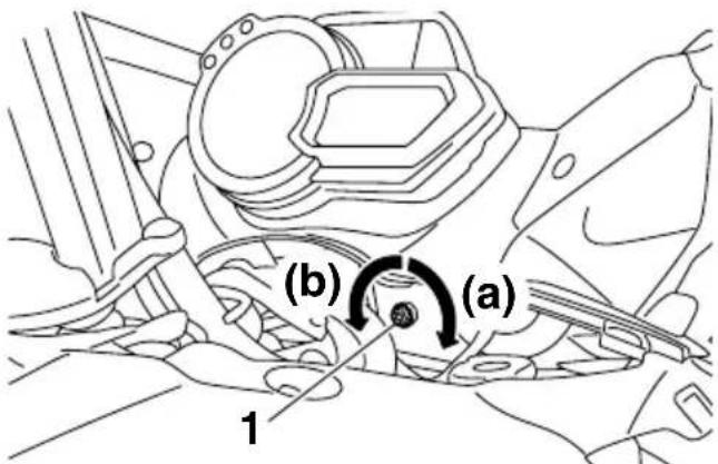 YAMAHA APEX XTX (2011) - Réglage du faisceau des pha- res - 1