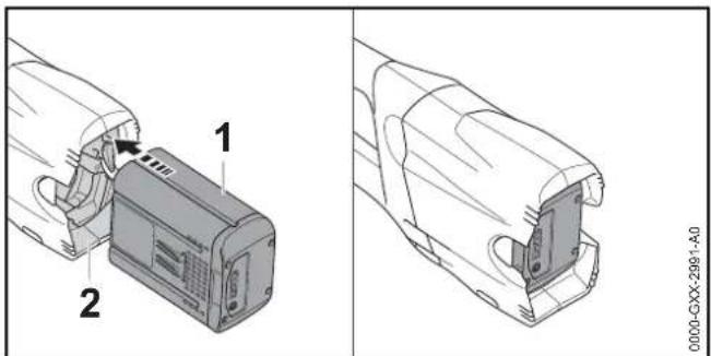 STIHL FSA 65 - Introduction de la batterie - 1