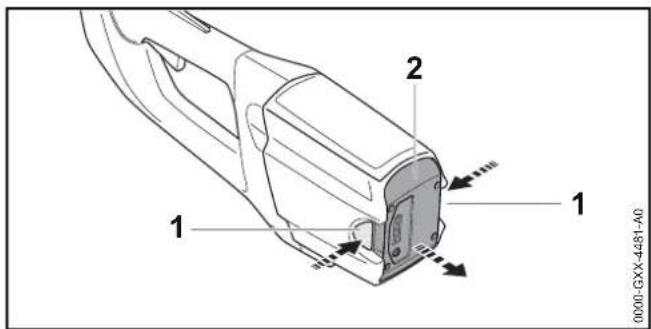 STIHL FSA 65 - Extraction de la batterie - 1