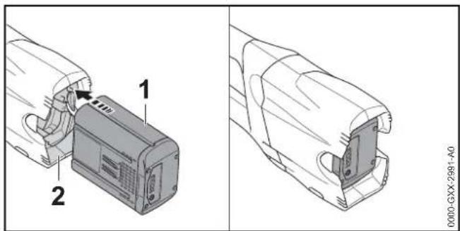STIHL FSA 65 - Introduzione della batteria - 1