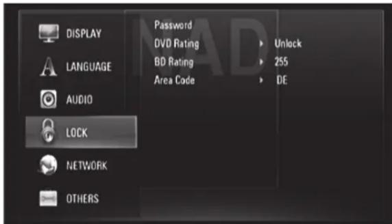 LG T577C - LOCK SETUP MENU (APPLICABLE TO BD AND DVD PLAYBACK ONLY) - 1