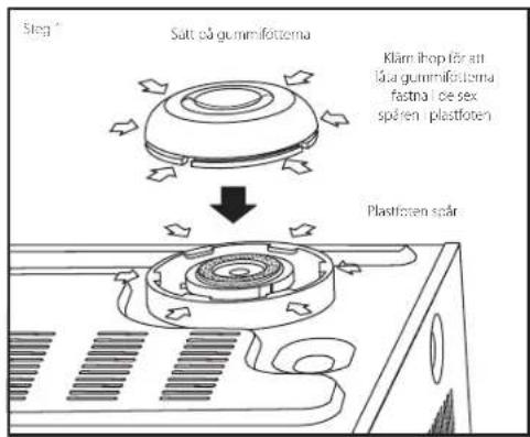LG T577C - MONTERING MED GUMMIFÖTTER MED PLASTFÖTTER - 1