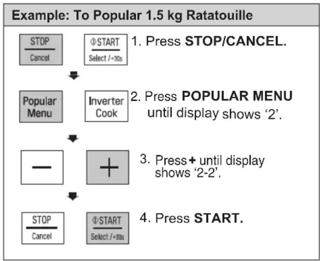LG MS2535GIS - POPULAR MENU - 1