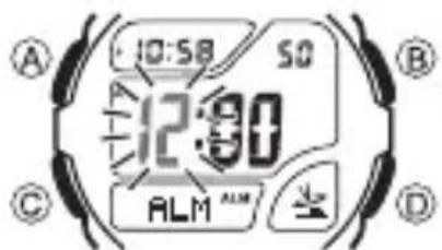 CASIO Wave Ceptor WV200DA1A - Pour régler l'heure d'alarme - 1