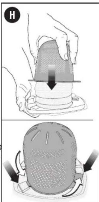 BLACK & DECKER Dustbuster CHV1410L - Removing the dust bowl and filters (figures E - H) - 4