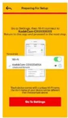 KODAK Cherish C225 - Étape 4.1 : Connexion au Wi-Fi de la caméra depuis votre téléphone (iOS uniquement) - 1