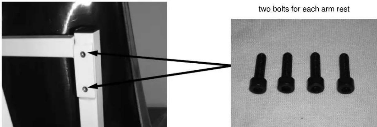 two bolts for each arm rest