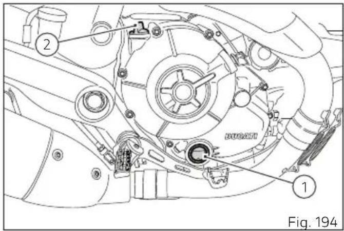 DUCATI 1100 (2020) - Contrôle du niveau d'huile moteur - 1