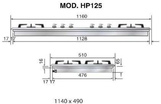 ILVE HCP965FD - Dimension des espaces d'encastrement - 2