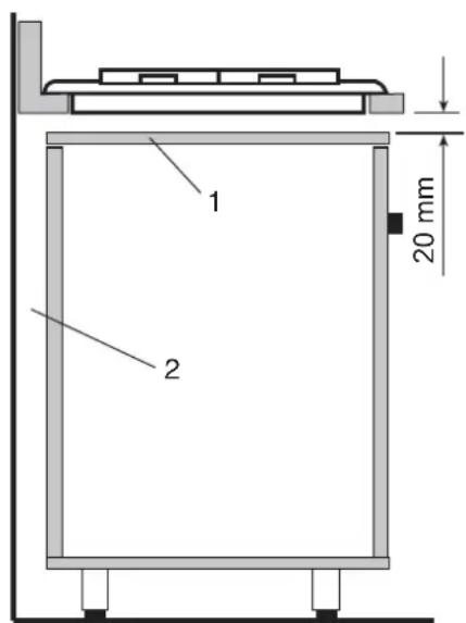 ILVE HCP965FD - Insertion du plan de cuisson à encastrement dans un meuble avec porte - 1