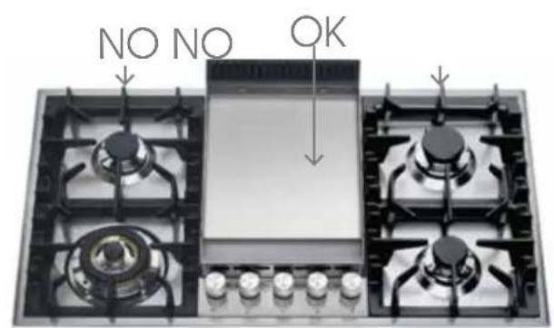 ILVE HCP965FD - Positionnement des fry-top - 3