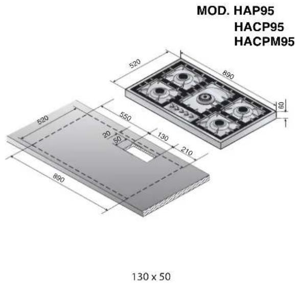 ILVE HCP965FD - Dimension des espaces d'encastrement - 5