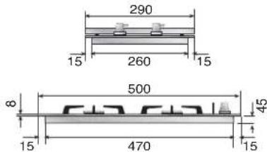 ILVE HCP965FD - Dimension des espaces d'encastrement - 1