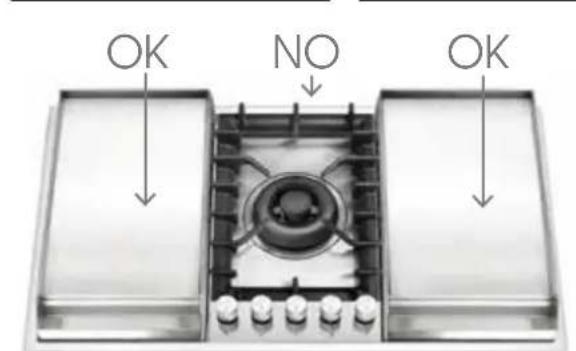 ILVE HCP965FD - Positionnement des fry-top - 1