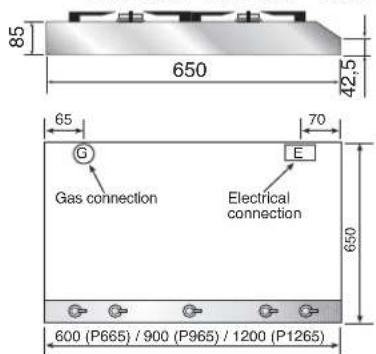 ILVE HCP965FD - Dimension des espaces d'encastrement - 8