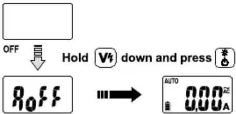 Amprobe AMP25 - Disable auto power off: - 1