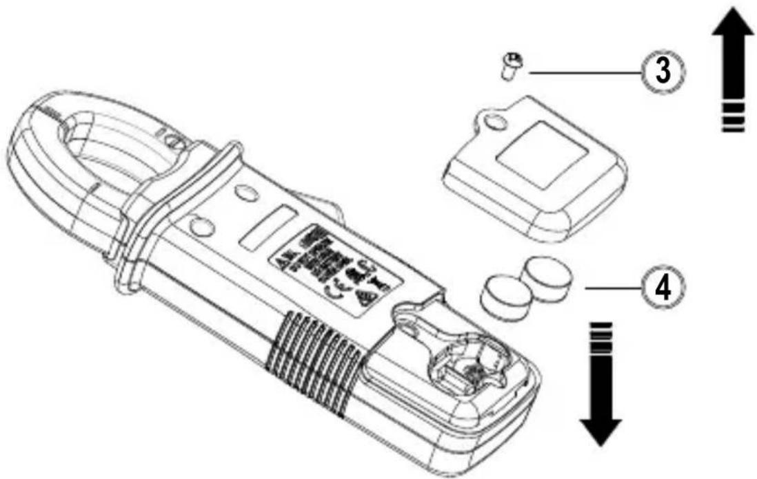 Amprobe AMP25 - Replacing BATTERY follow below steps: - 1