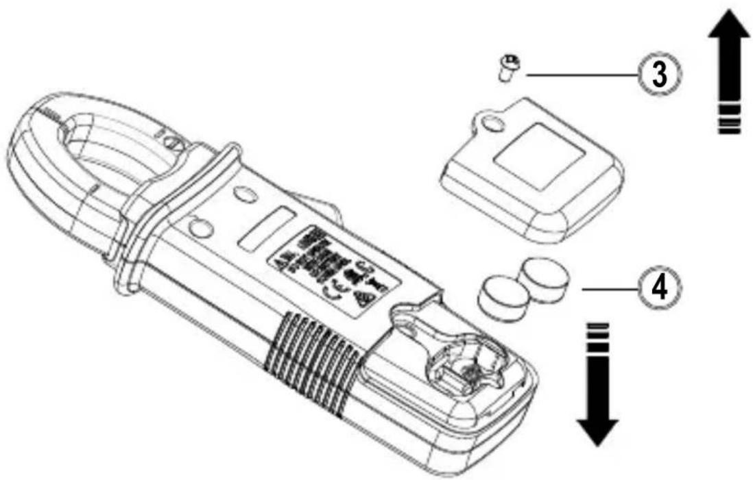Amprobe AMP25 - Suivez les étapes ci-dessous pour remplacer la PILE : - 1