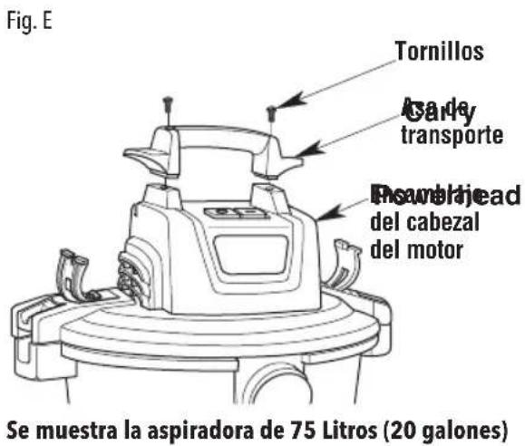 Craftsman CMXEVBE17590 - Montaje del asa de transporte (Fig. E) - 1