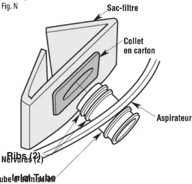 Craftsman CMXEVBE17590 - Installation du sac de filtration (Fig. N) - 1