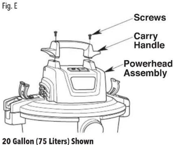Craftsman CMXEVBE17590 - Carry Handle Assembly (Fig. E) - 1