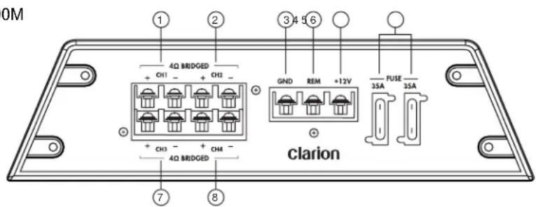 CLARION APX290M - CONEXIONES PARA ALIMENTACION Y ALTAVOCES - 1