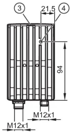 IFM O3D201 - Schéma d'encombrement - 3