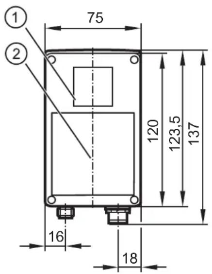 IFM O3D201 - Schéma d'encombrement - 1