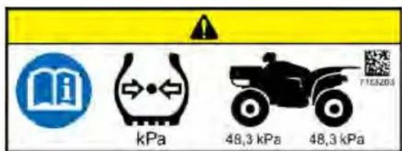 POLARIS Sportsman X2 570 EPS (2021) - AVENTISSEMENT DE PRESSION DES PNEUS (7183263) - 1