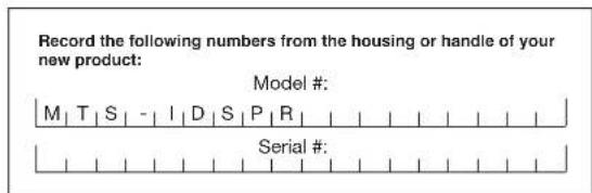 Martha Stewart MTSIDSPR - Model + Serial Numbers - 1