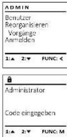Burg Wächter CombiLine CL 410 E - Menu Administrator / Anmelden - 1