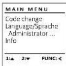 Burg Wächter CombiLine CL 410 E - Menu Správce/Uživatel/Vytrořeni - 1
