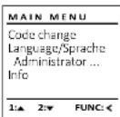 Burg Wächter CombiLine CL 410 E - Menu do Administador - 1