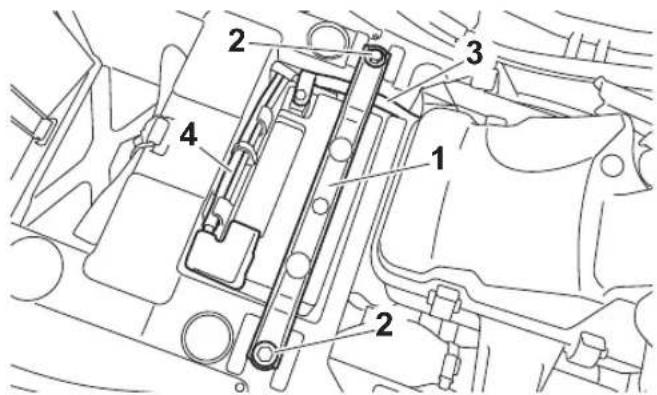 YAMAHA Kodiak 450 (2023) - Dépose de la batterie - 1