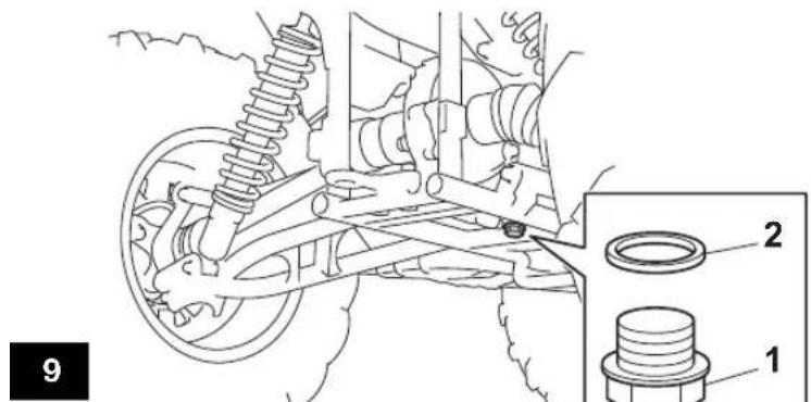 YAMAHA Kodiak 450 (2023) - Changement de l'huile de couple conique arrière - 2