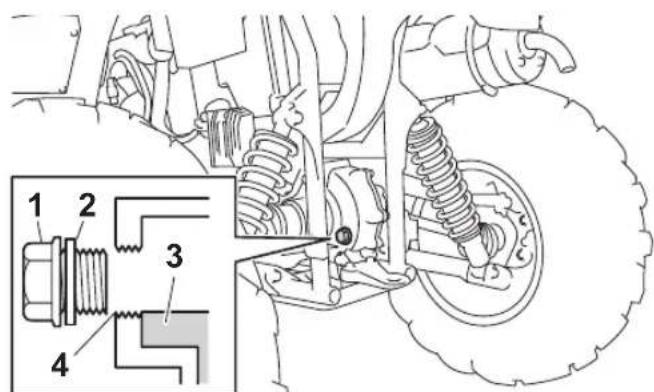 YAMAHA Kodiak 450 (2023) - Changement de l'huile de couple conique arrière - 3