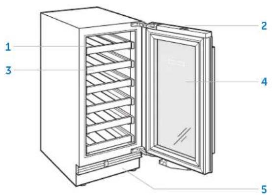 Sub-Zero DEU2450W - Caractéristiques du cellier à vins sous le comptoir série Concepteur - 2