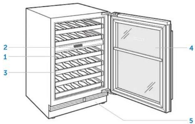 Sub-Zero DEU2450W - Caractéristiques du cellier à vins sous le comptoir série Concepteur - 1