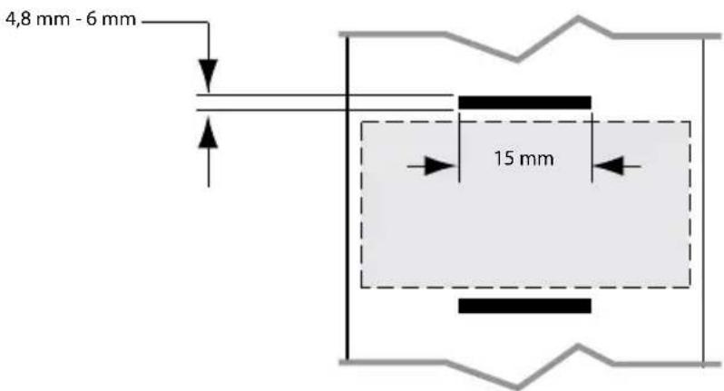 ZEBRA ZQ300 - Dimensions des marques noires (papier pour reçus) - 2