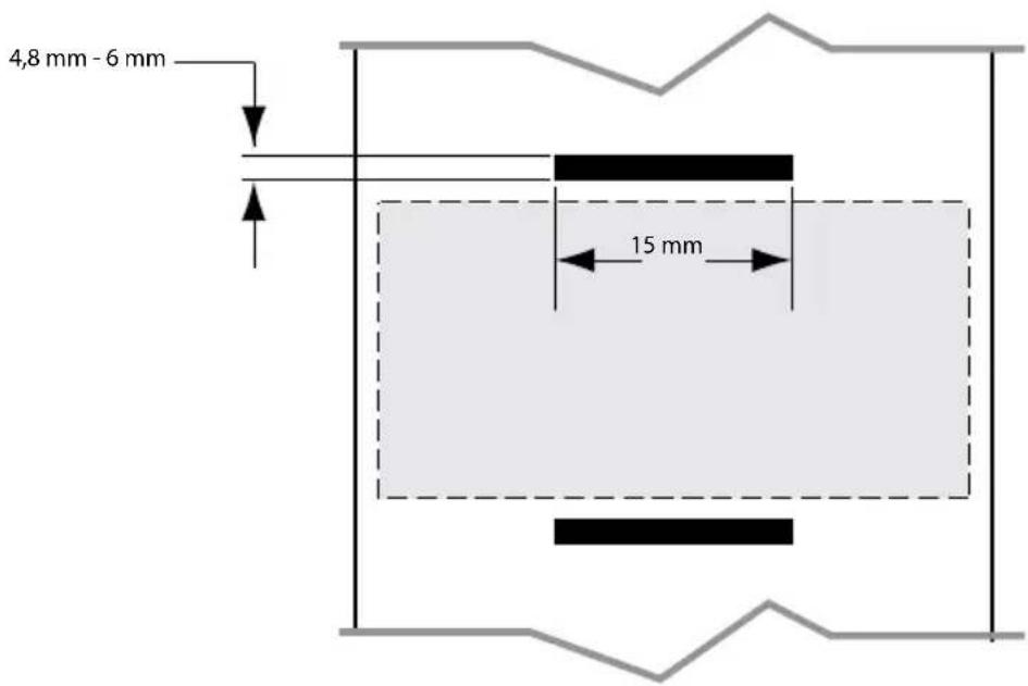 ZEBRA ZQ300 - Dimensions des marques noires (papier pour reçus) - 1