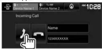 KENWOOD DDX24BT - Réception d'un appel - 1