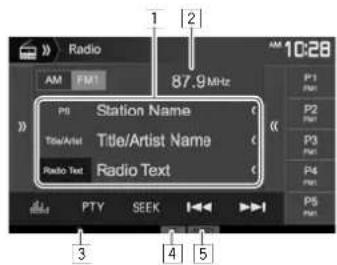 KENWOOD DDX24BT - Écoute de la radio - 1