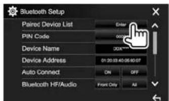 KENWOOD DDX24BT - Suppression d'un périphérique Bluetooth enregistré - 1
