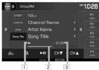 KENWOOD DDX24BT - Indications sur I'ecran de commande d la source - 1